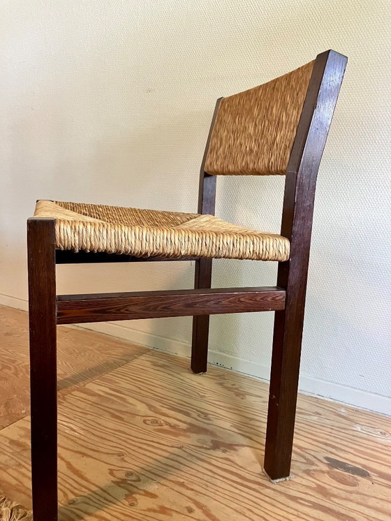 Image 1 of Set di 4 sedie da pranzo in wengé Martin Visser