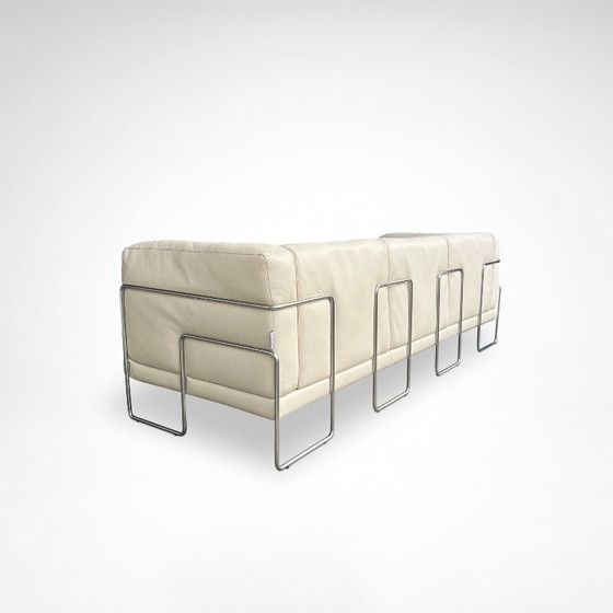 Pen Club 3-zitsbank van Kwok Hoi Chan voor Steiner Frankrijk, jaren 80. – 3-5 zitsbanken, Leather, Metal (photo 10 of 13)