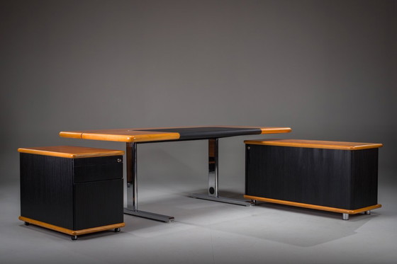 Image 1 of Ensemble de bureau de Walter Knoll / Wilhelm Knoll, Allemagne, années 1970, ensemble de 3 pièces