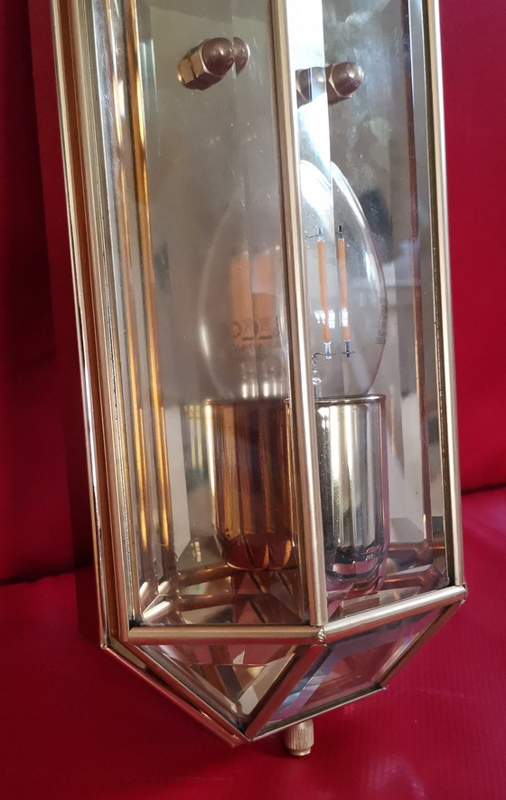 Image 1 of Hollywood Regency Mid-century wall lamps by W. Müller Munich, 1970s brass and gold