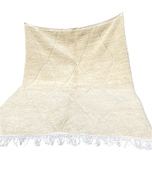 Luxuriöser cremefarbener Berberteppich – Handgefertigt aus reiner Atlaswolle – 300 x 200 cm