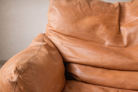 Image 1 of Bergère Afra & Tobia Scarpa per Maxalto pelle cognac e legno massello