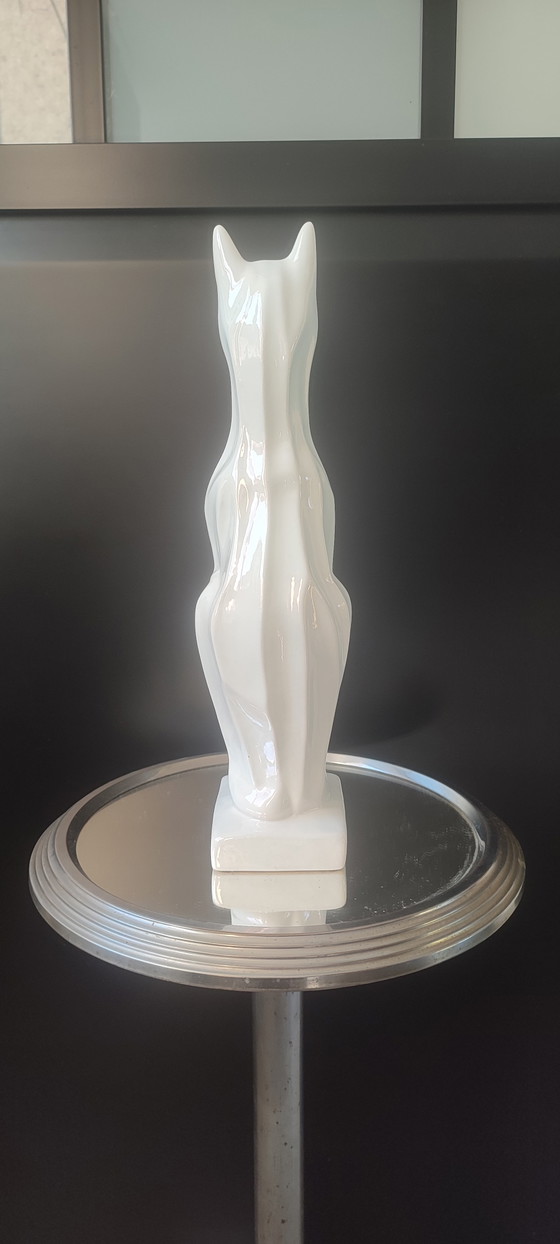 Scultura Felina Stile Art Déco (31 Cm) Ceramica Italiana – céramique italienne, Oggetti decorativi (photo 3 of 14)