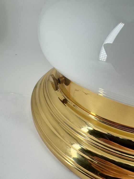 Vintage Ceiling Light - Art Déco / Mid Century Design - 2-bulb E14 - Bauhaus Style, Brass, Glass, Gold (photo 7 of 15)