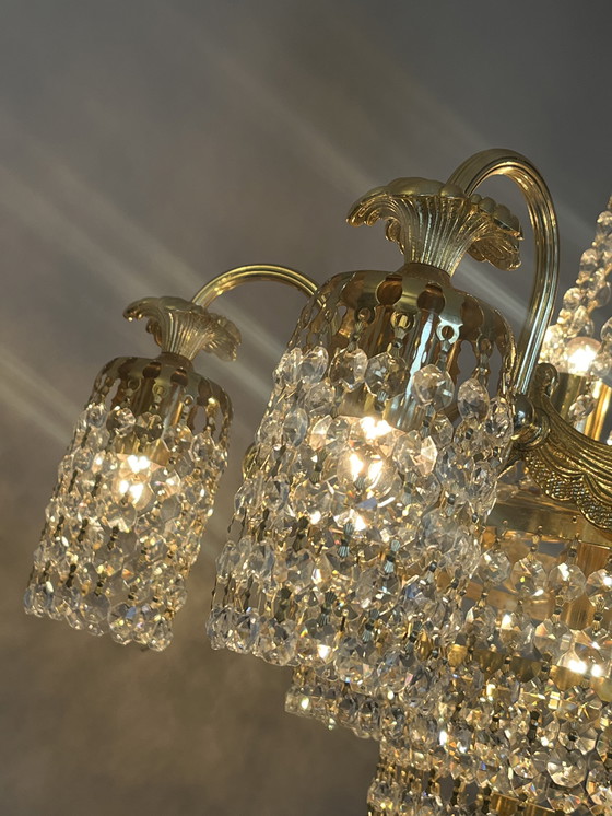 Image 1 of Grande lampadario in cristallo SWAROVSKI foglia oro