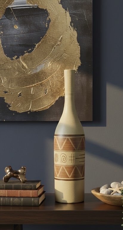 Image 1 of Hand-Painted Tribal Style Bud Vase