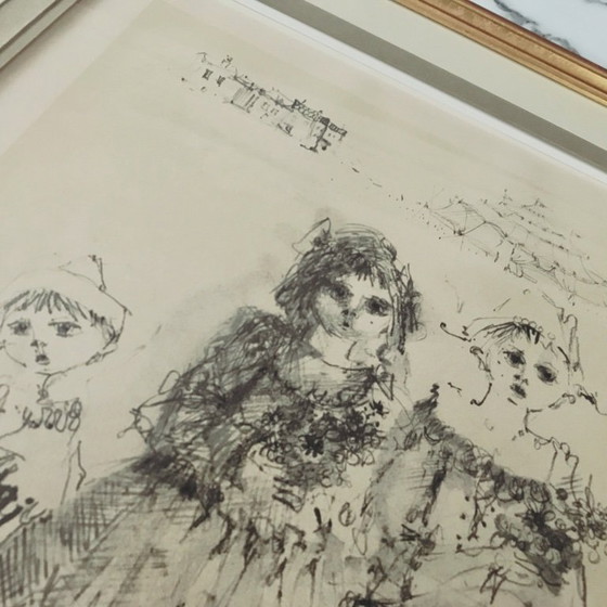 Image 1 of Reproduction of a drawing with original title and signature by Jean Pierre Chaput