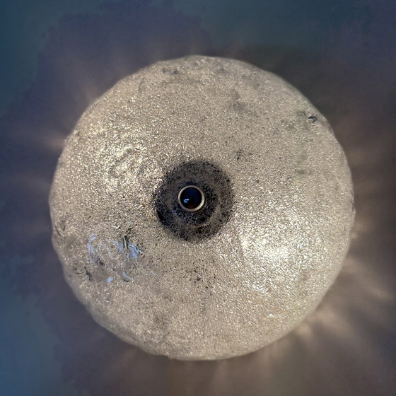 Image 1 of Vintage matglazen plafondlamp , jaren 1970