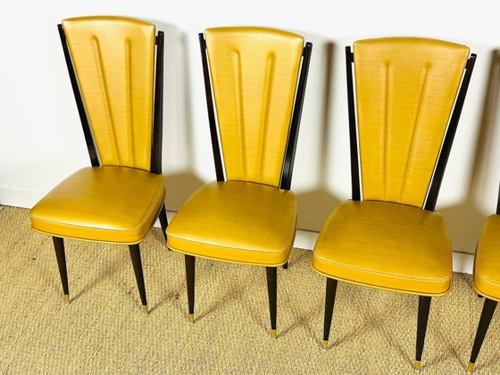 Image 1 of Set van 6 art-deco stoelen, Frankrijk, 1940