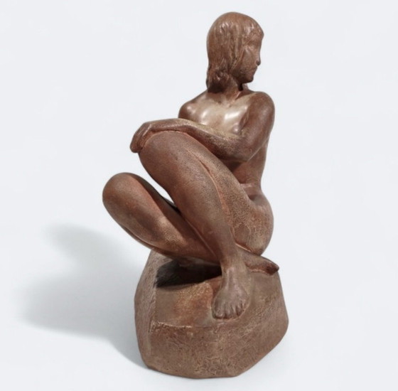 Image 1 of Art Deco Sculpture 'Seated Nude' – Emilio Musso (ca. 1930) | Unique