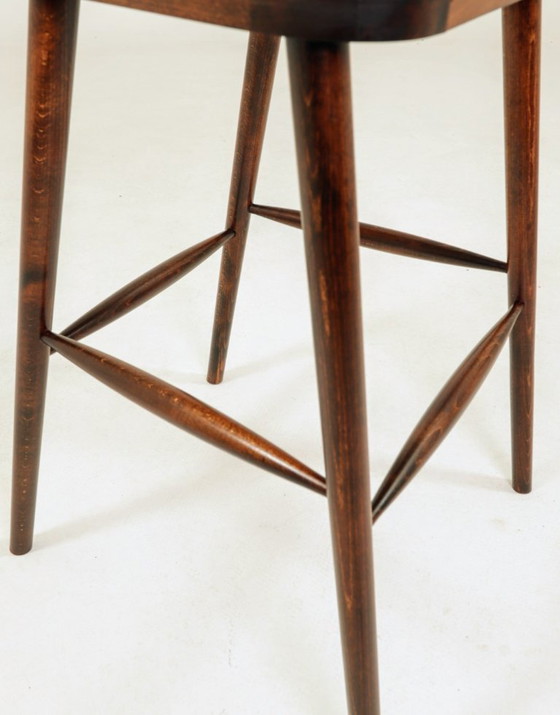 Image 1 of Sgabelli da bar in velluto a coste rosa, set da 2 in legno massello