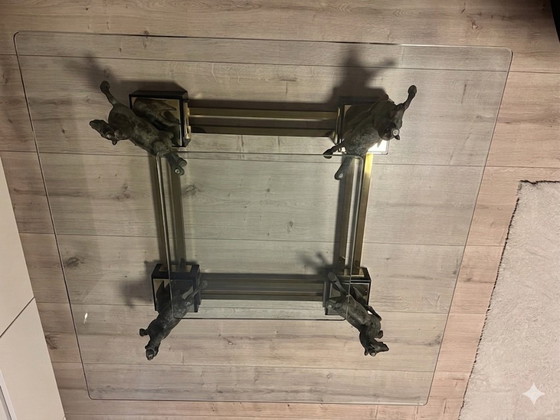 Image 1 of Salontafel "Vliegend Paard van Gansu" van Maison Charles uit de jaren 70.
