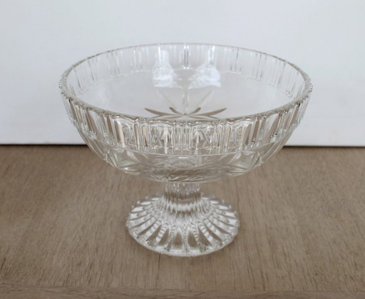 Walther Glas vintage crystal bowl on foot (1970 - 80)