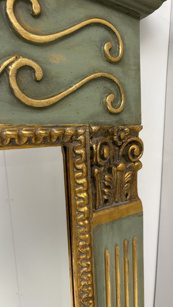 Image 1 of Vintage facet geslepen schouwspiegel Verno Collections goud mint XL