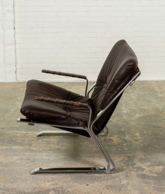 Image 1 of Rare Mid-Century Design 'Pirate' Easy Chair with Armrest by Elsa and Nordahl Solheim for Rykken. Norway, 1973.