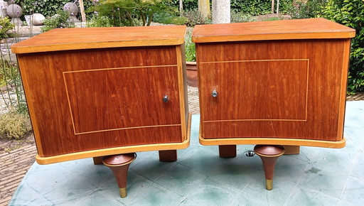 2x Art Deco Nachtkastjes Als Een Set