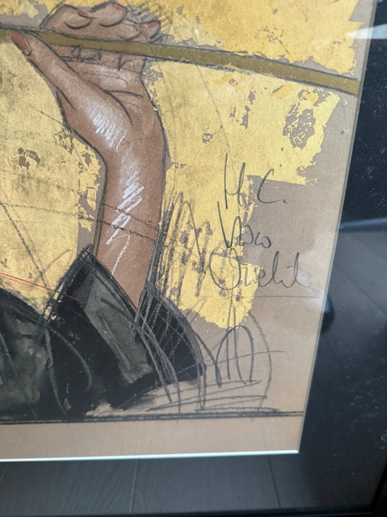 Nico Vrielink Painting - Woman with a Stick, Lithographs & prints, Other, Multi Color (photo 2 of 5)