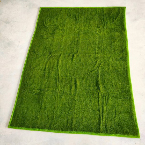 Image 1 of Grande coperta/plaid vintage Didas anni '60/'70 in Dralon (a quadri/righe verdi/rosse/bianche)