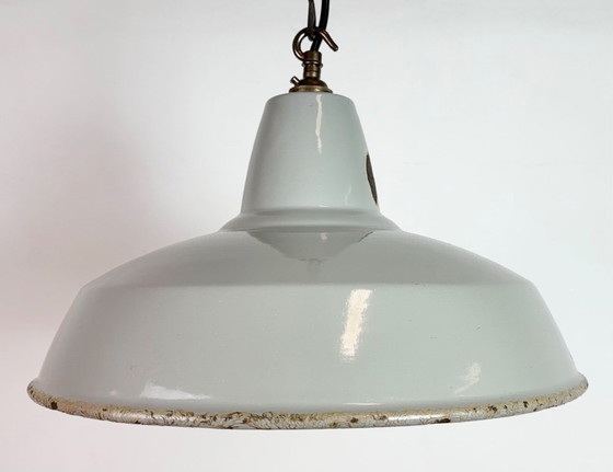 Image 1 of Suspension industrielle en émail gris de Thorlux, années 1960