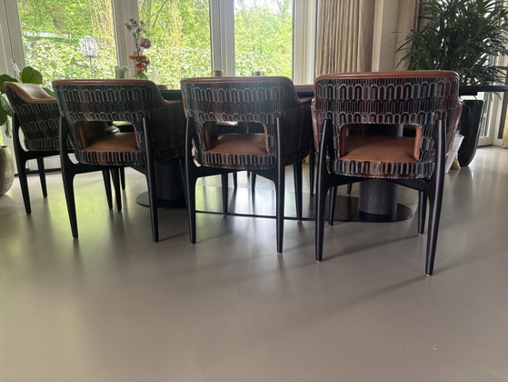 Image 1 of 8 nuove sedie da pranzo di design olandese fatte a mano da BAAN meubelen