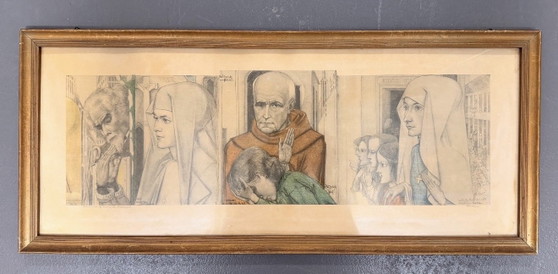 Jan Toorop 1859-1928 / 3 Original Lithographs & prints - The Sacrifice 1927 – Paper, Wood (photo 2 of 15)