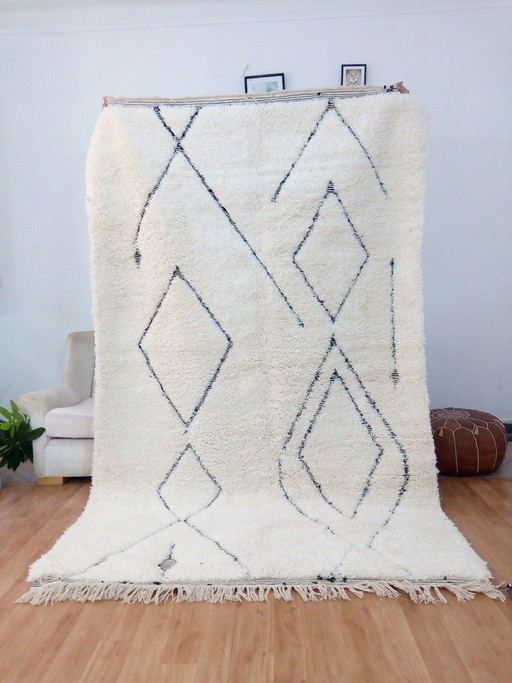 Handgeknüpfter marokkanischer Berberteppich aus Naturwolle, Größe 150/350 cm – vloerkleden en tapijten, Wool