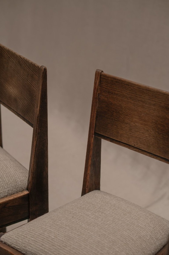 Image 1 of Früher Satz minimalistischer Esszimmerstühle, Haagse Schule