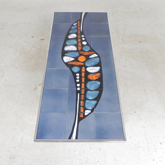 Image 1 of Tile Table With 21 Tiles, Signed ''Ledu''