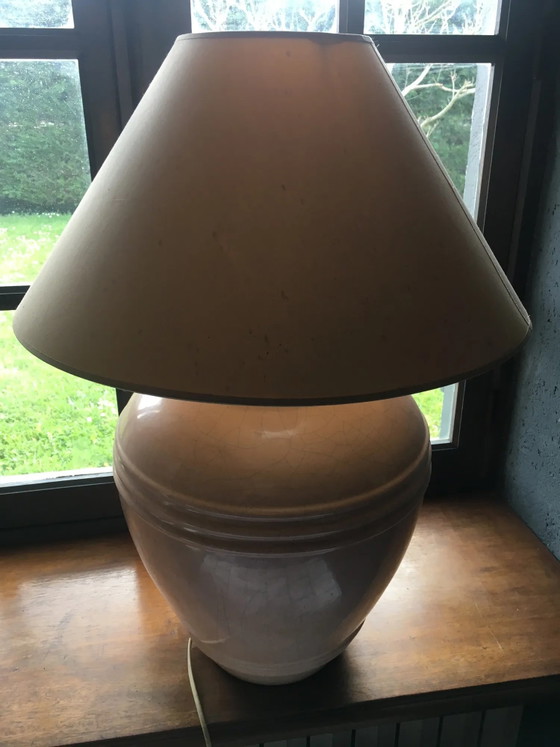 Rosa Keramiklampe – Kostka, Tischlampen, Porzellan, Vintage (photo 7 of 12)
