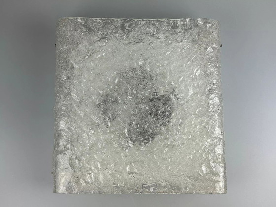 Image 1 of Lampada da soffitto in vetro ghiacciato anni '60-'70 da montare a filo di Kaiser Leuchten Germania