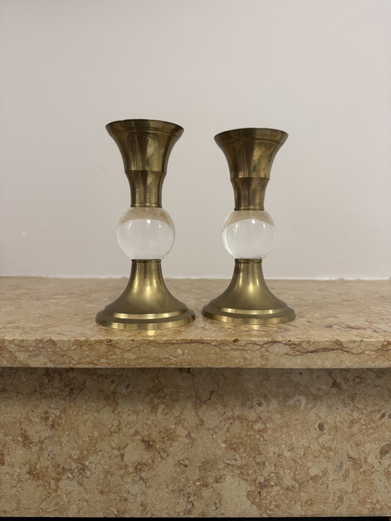 Portacandele Ottone Plexi Anni '70 – Brass, Plexiglass (photo 2 of 15)