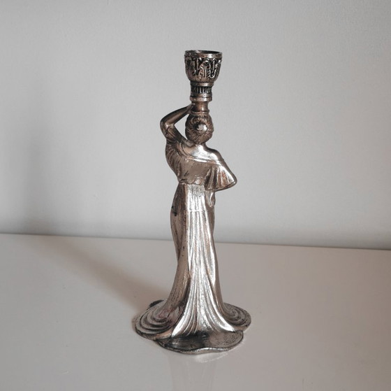Image 1 of ANTIGUO CANDELABRO PLATEADO MODERNISTA