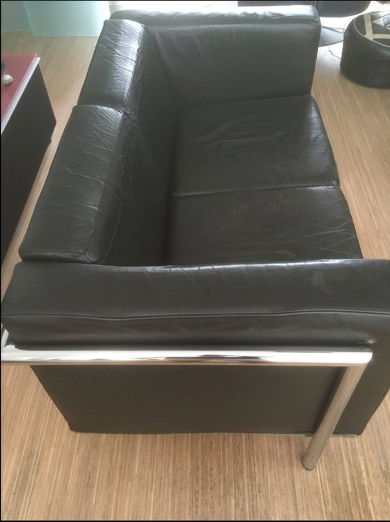 Image 1 of Ensemble de canapés en cuir vintage (fauteuil + canapé 2 places)