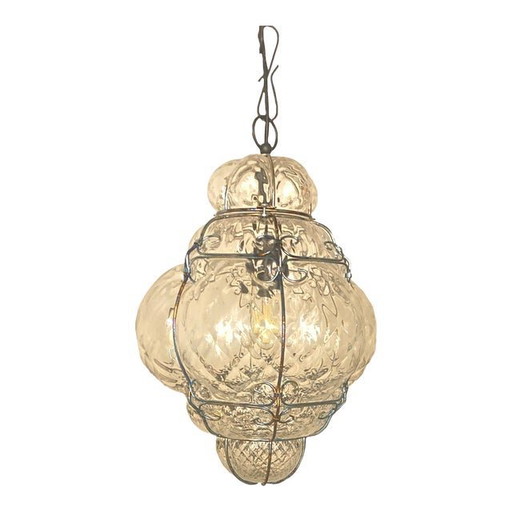 Colgante de cristal de Murano de estilo italiano en transparente