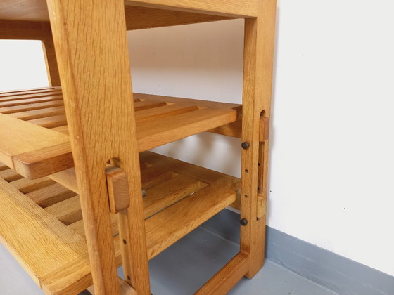Image 1 of Guillerme et Chambron vintage solid oak open storage unit from the 60s