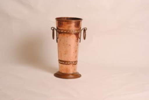 Paraplustandaard van koper en smeedijzer, jaren 1890.