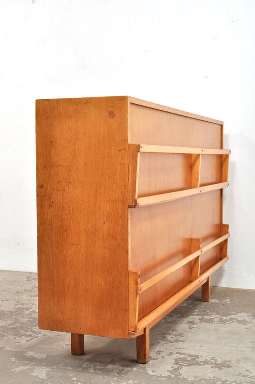 Vintage beechwood school cabinet / divider, 1950s