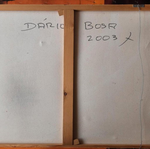 Dário Bosa abstract 2 Luik (orange/red) signed / canvas (Brazilian artist)