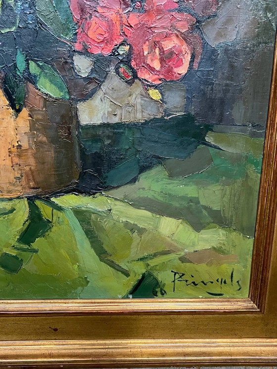 Leo Pringels ( ) "Stilleven met bloemen". – Schilderijen & Tekeningen, Canvas (photo 6 of 8)