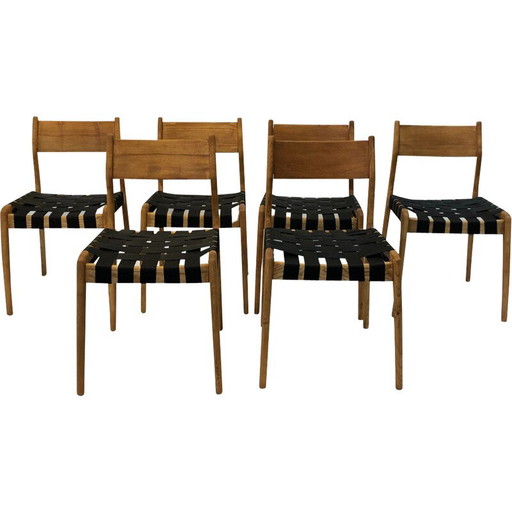 Set of 6 vintage dining chairs Model 993 by Studio Tipi for Montina, Italy 1960s