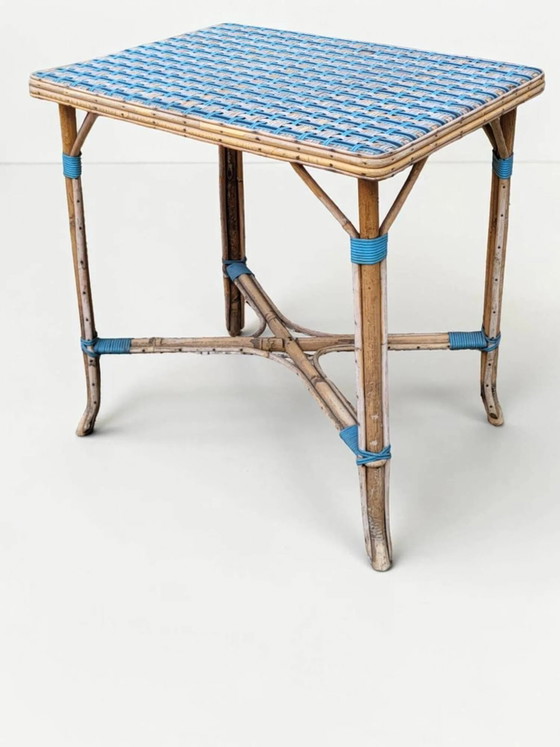 Geflochtener Rattantisch, Mitte des 20. Jahrhunderts – Esstische, Wicker, Wood (photo 4 of 8)