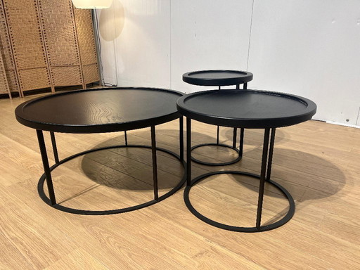 Like New QLIV To Be Served Coffee Table Set Black Design