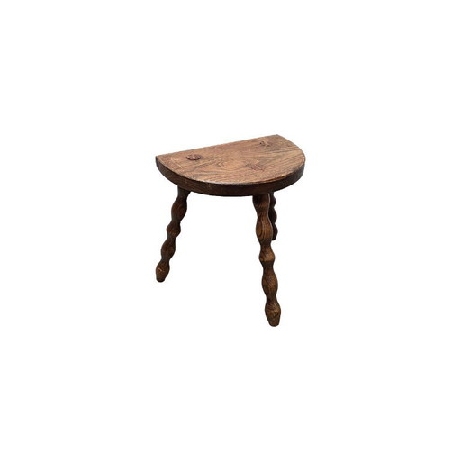 Vintage French farmer's tripod stool, 60s/70s