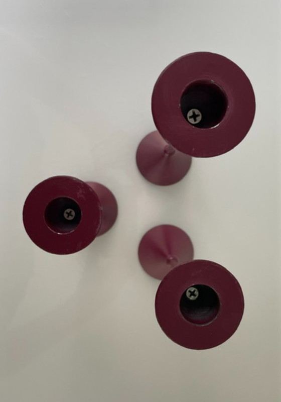 Image 1 of Set van 3 Memphis style kandelaren