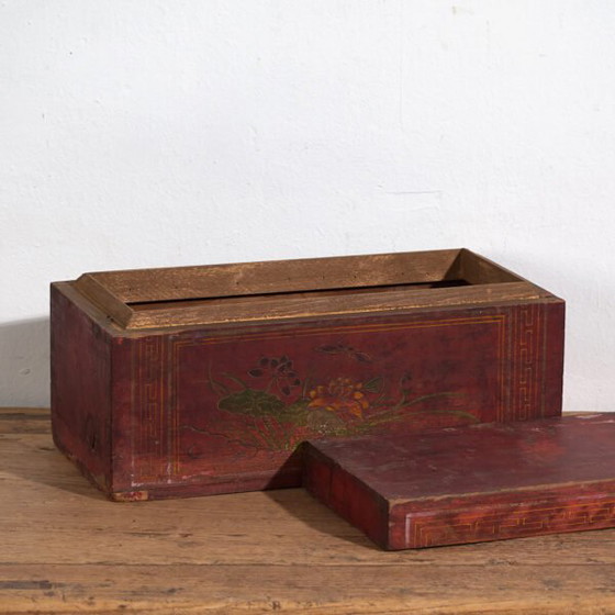 Antique red box with floral motifs (c.1900) #9 – Decorative Objects (photo 12 of 40)