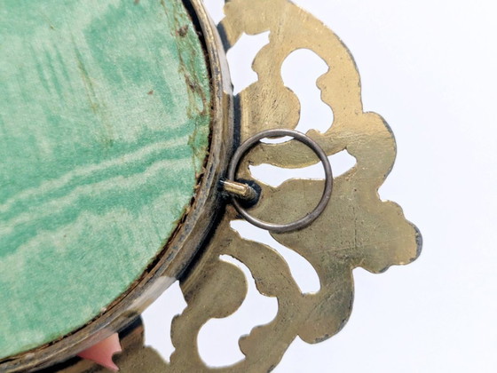 Image 1 of Set di 6 stampe d'arte vittoriane, cornice vintage in metallo dorato, Made in Italy, anni '70