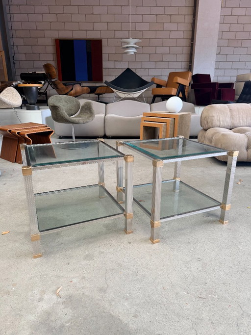Mesa de centro vintage Pierre Andel Paris (stock: 2) – Pierre Vandel, salontafels, Glass, Metal (photo 2 of 8)