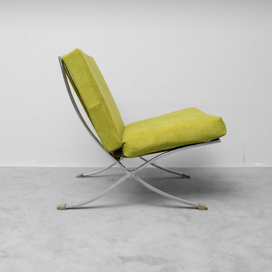 Coppia di poltrone lounge vintage in metallo cromato e tessuto verde – Anni ’60 (photo 6 of 10)
