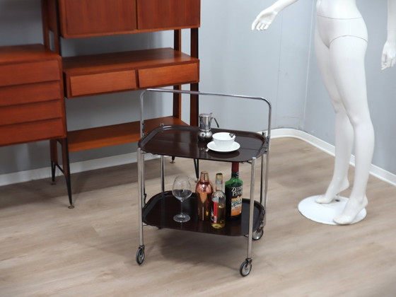 Image 1 of Carrello di servizio pieghevole vintage / carrello da bar design anni '60