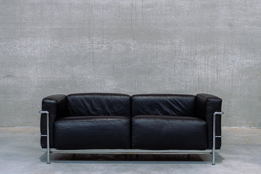 Vintage 1980s Cassina Lc3 2 seater